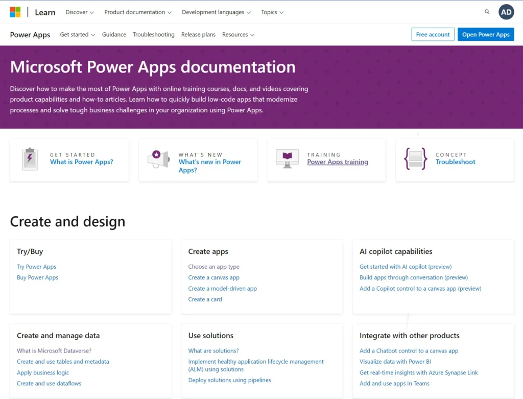 Official Microsoft PowerApps Documentation and Resources