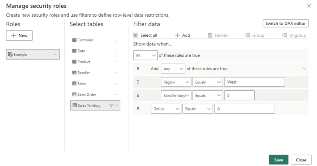 Using DAX and Row Level Security in Power BI