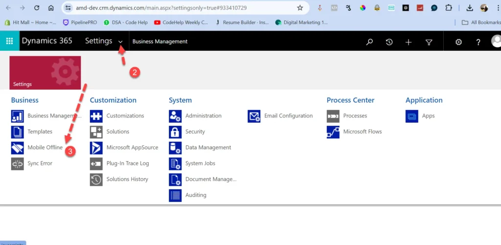 2 Dynamics 365 Model-driven apps Settings area