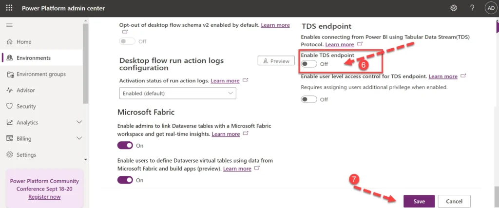 Power Platform Admin Center Environment Enable TDS Endpoint in Dynamics 365 CE Online