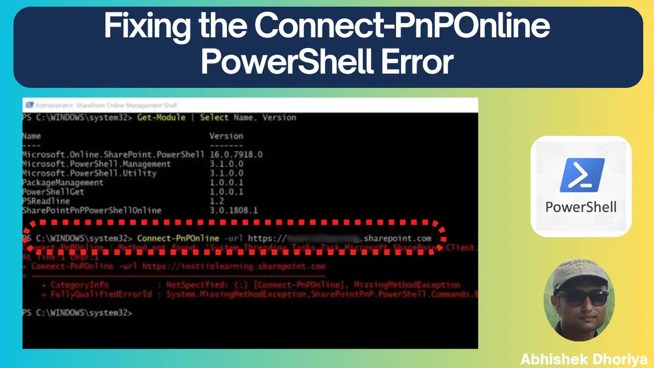 Connect-PnPOnline PowerShell Error