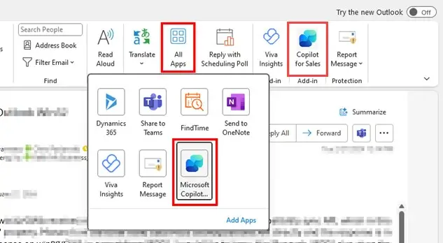 Microsoft Copilot for Sales in Outlook