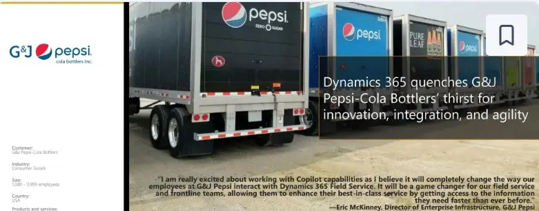 Microsoft Dynamics 365 G&J Pepsi Business