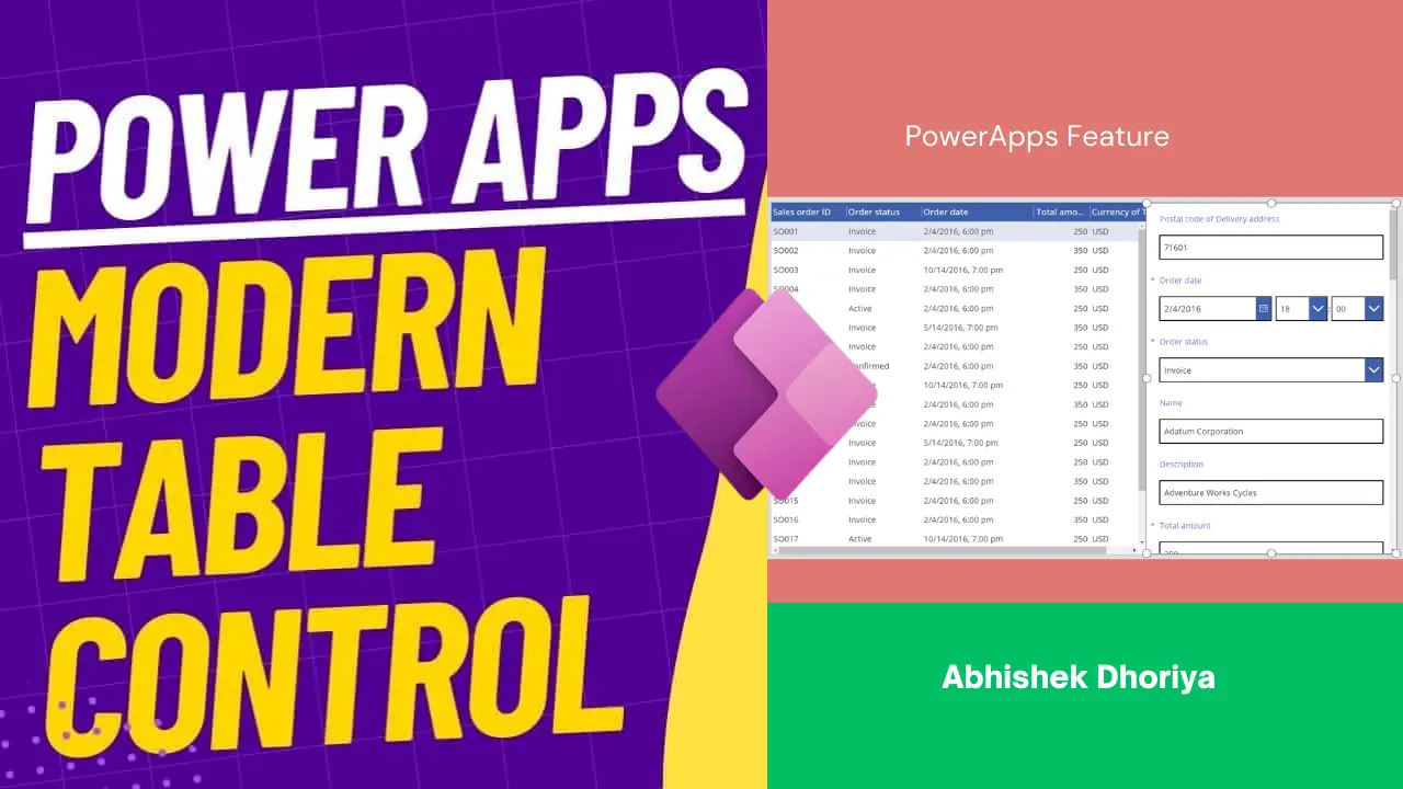 Modern Table Control in Power Apps - Abhishek Dhoriya