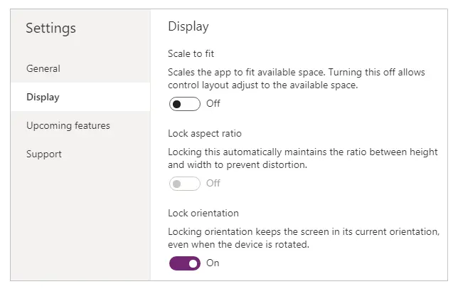 Responsive Power Apps Form Design scale-to-fit-off