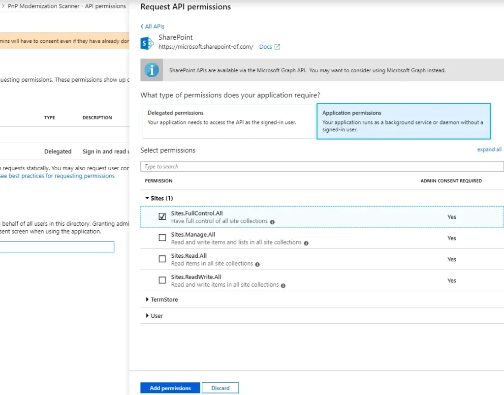 Setting up an Azure AD app for app-only access