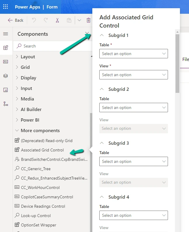 Associated Grid Control in Dynamics 365