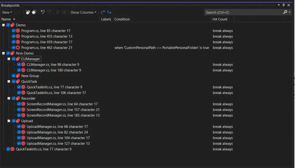 Debugging with Visual Studio 2022 Breakpoint Groups