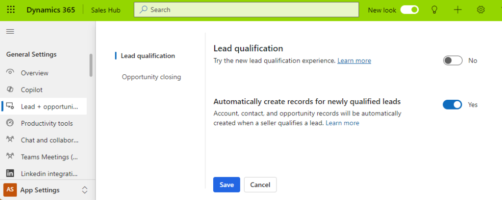 Enable the New Lead Experience in Dynamics 365 Sales