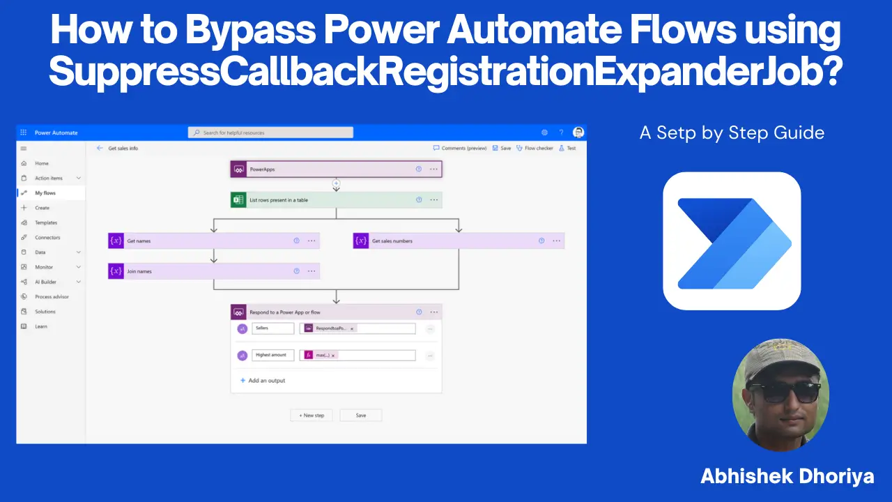 How to Bypass Power Automate Flows using SuppressCallbackRegistrationExpanderJob