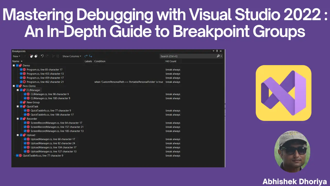 Mastering Debugging with Visual Studio 2022 An In-Depth Guide to Breakpoint Groups