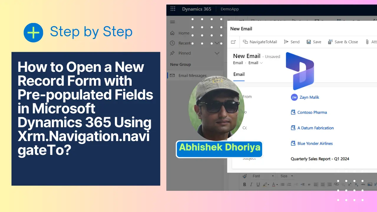 Open a New Record Form with Pre-populated Fields in Microsoft Dynamics 365 Using Xrm.Navigation.navigateTo