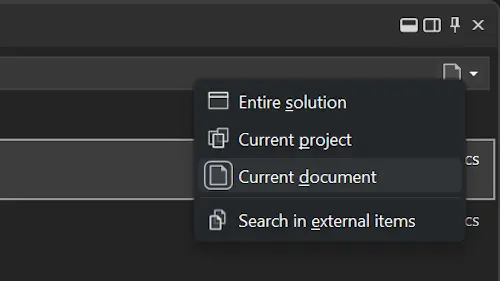 Search Scoping in Visual Studio