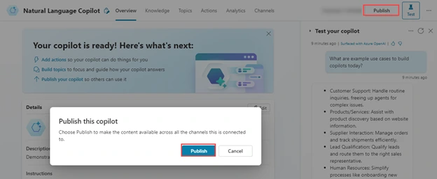 Publish Copilot in Microsoft Copilot Studio
