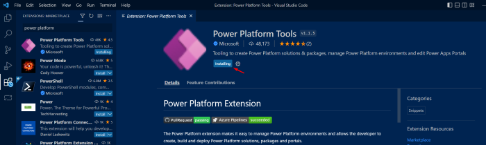 Install Power Platform Tools in VS Code