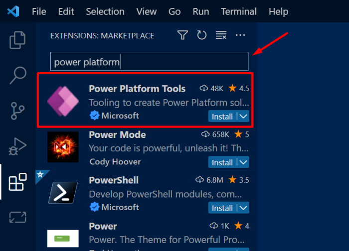 Power Platform Tools in VS Code