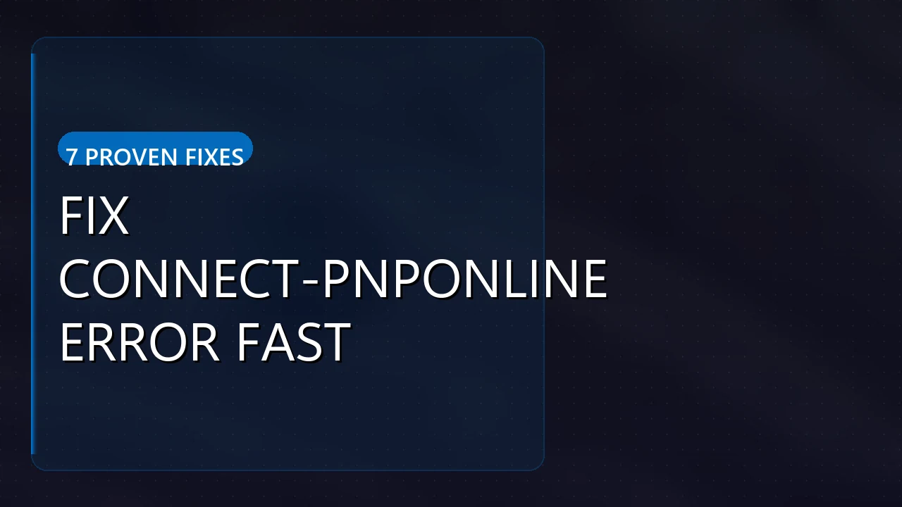 connect-pnponline specified method is not supported: Fix Connect-PnPOnline Error Fast