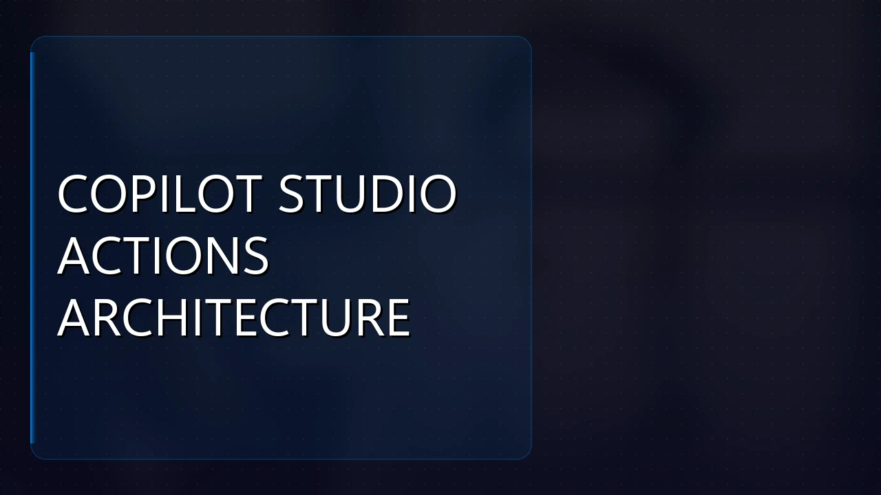 Copilot Studio Actions Architecture