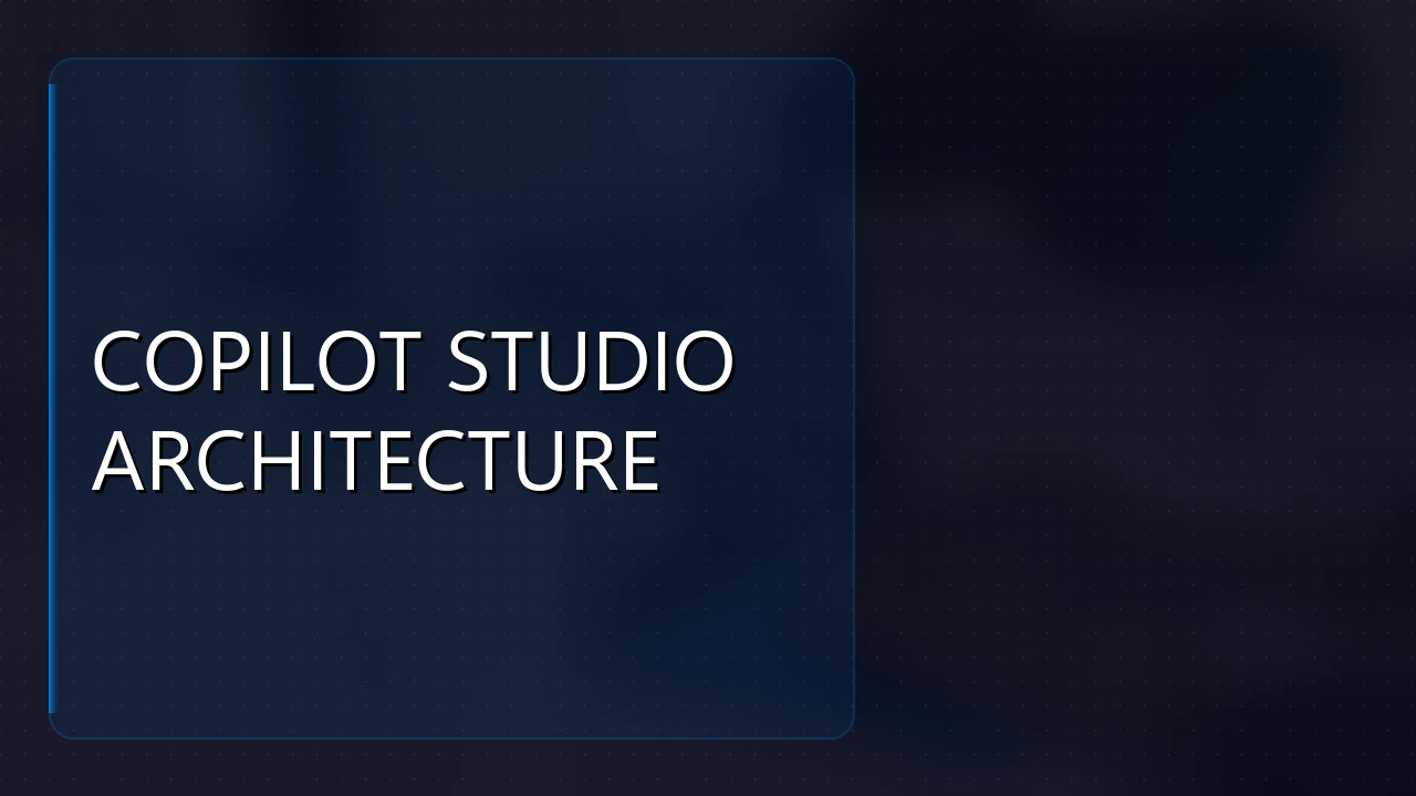 Microsoft Copilot Studio: Copilot Studio Architecture