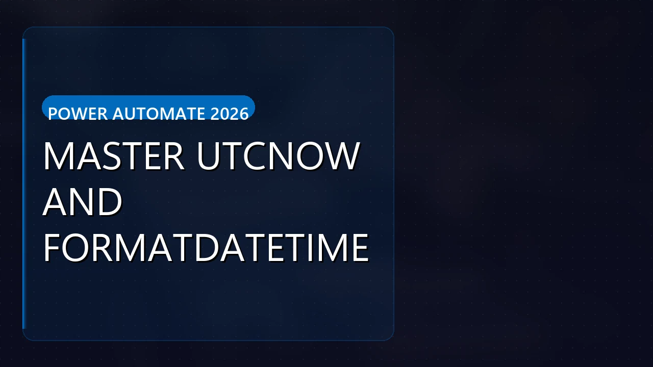 Master UTCNow and FormatDateTime